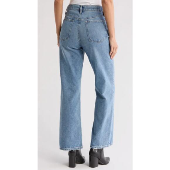 AllSaints Women's Size 29 Relaxed Fit Medium Wash High Rise Wide Leg Denim Jeans - Picture 2 of 10